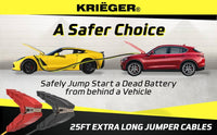 Thumbnail for Krieger 1 Gauge 25FT 1000A Heavy Duty Jumper Cables - KRB125