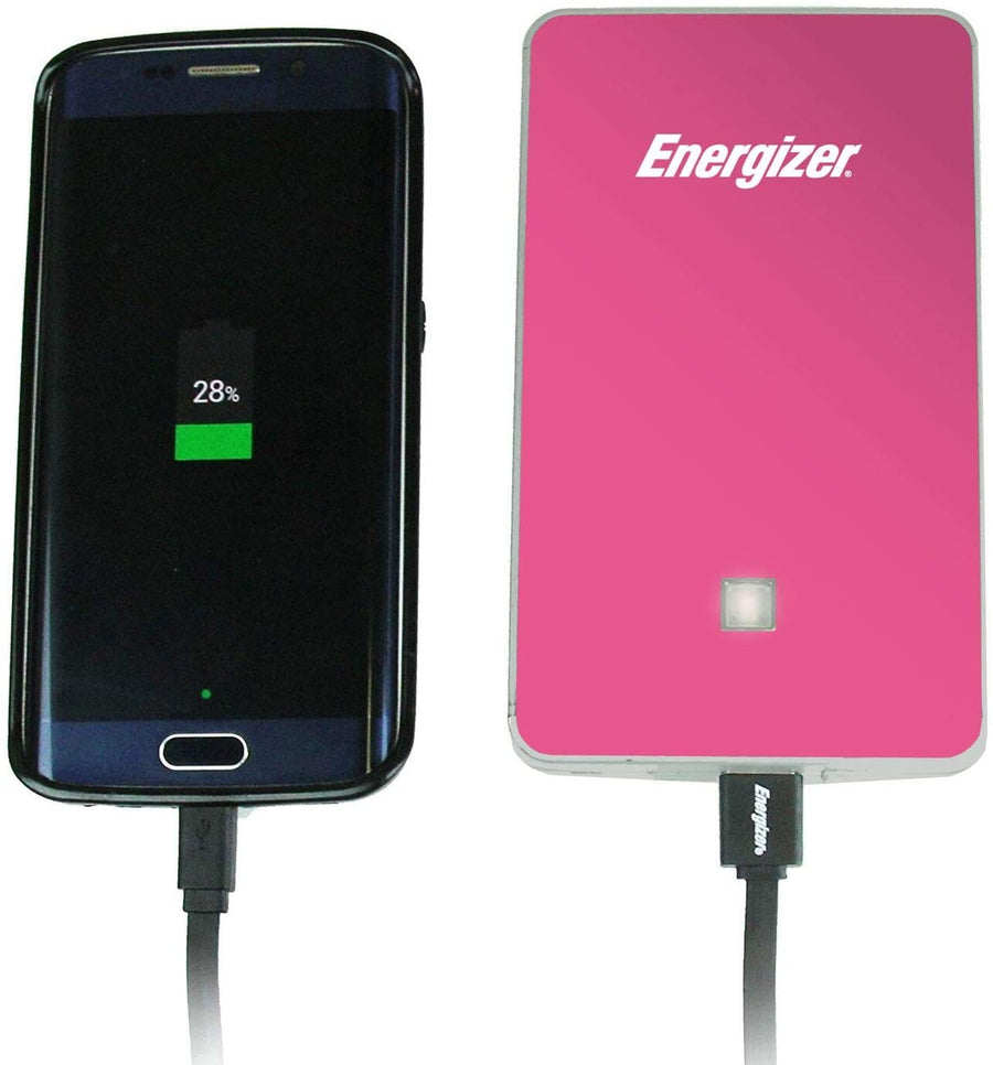 Energizer Heavy Duty Jump Starter 7500mAh with Built-In UL Lithium Battery - Portable Car Jumper and 2.4A Power Bank USB Charger (Pink) - Jump-Starters.com roadside assistance store
