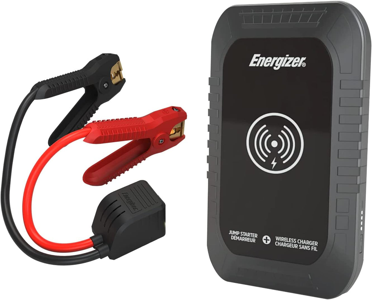 Energizer Portable Auto Battery Charger Jump Starter, 12V Lithium Jump Starter Box, Car Battery Booster Pack, Portable Power Bank Charger & Jumper Cables up to 6L Gas 3L Diesel Engine - ETL Certified