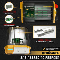 Thumbnail for Krieger 1500W 12V Power Inverter - KR1500