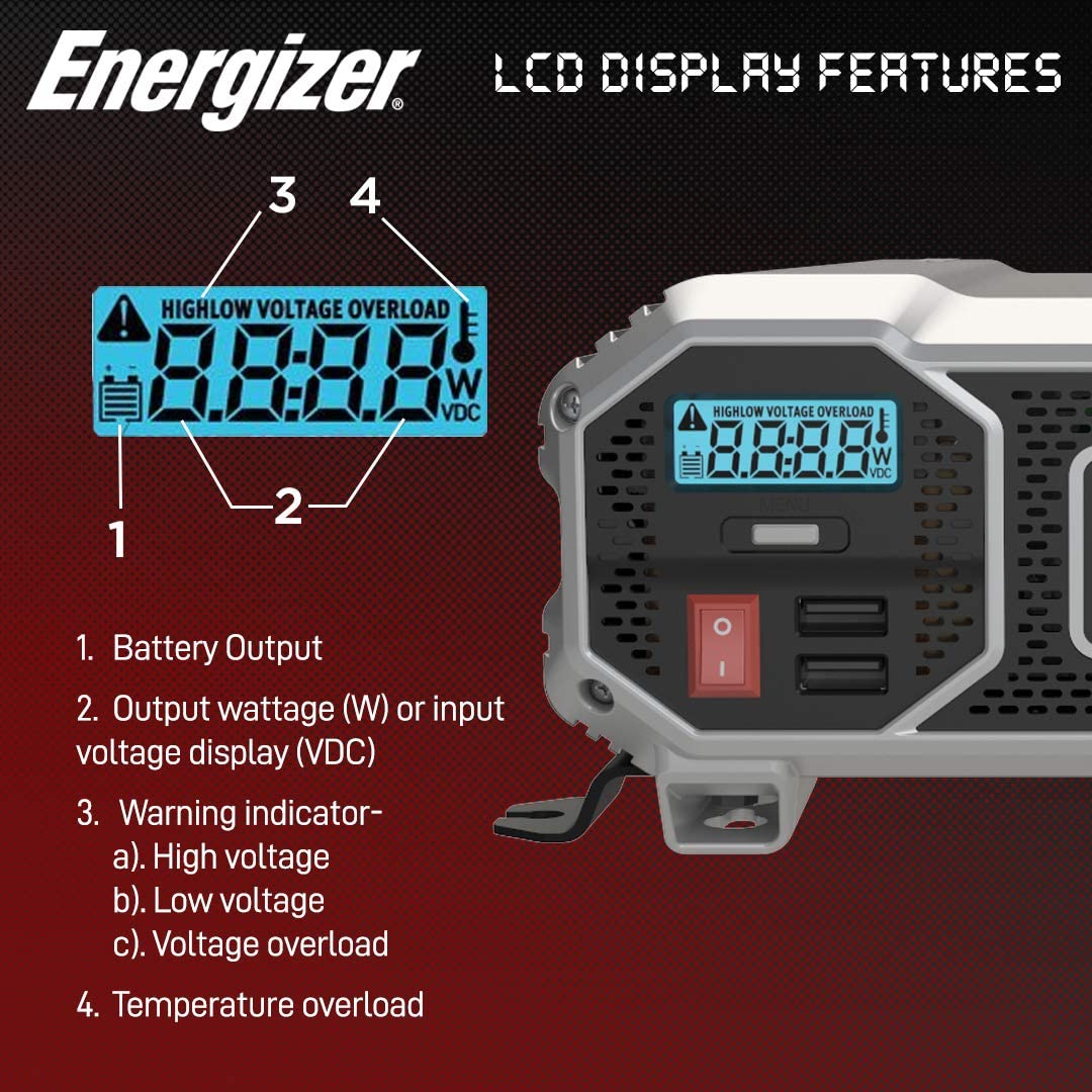 Energizer 2000W 12V Power Inverter - ENK2000