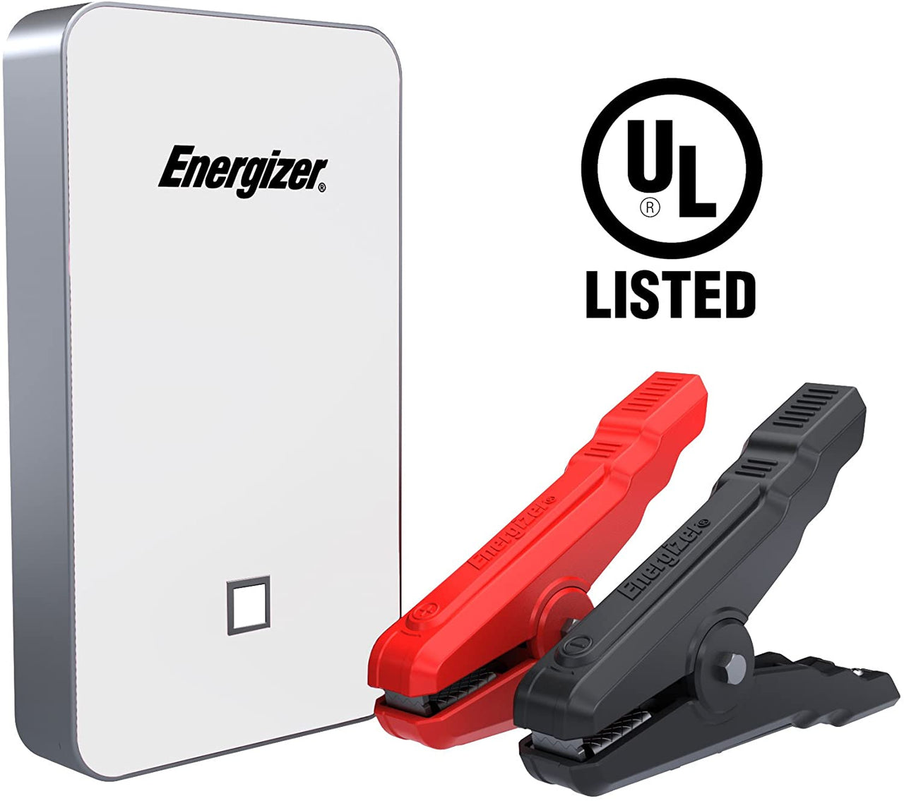 Energizer Heavy Duty Jump Starter 7500mAh with Built-In UL Lithium battery - Portable Car Jumper and 2.4A Power Bank USB Charger (White) - Jump-Starters.com roadside assistance store