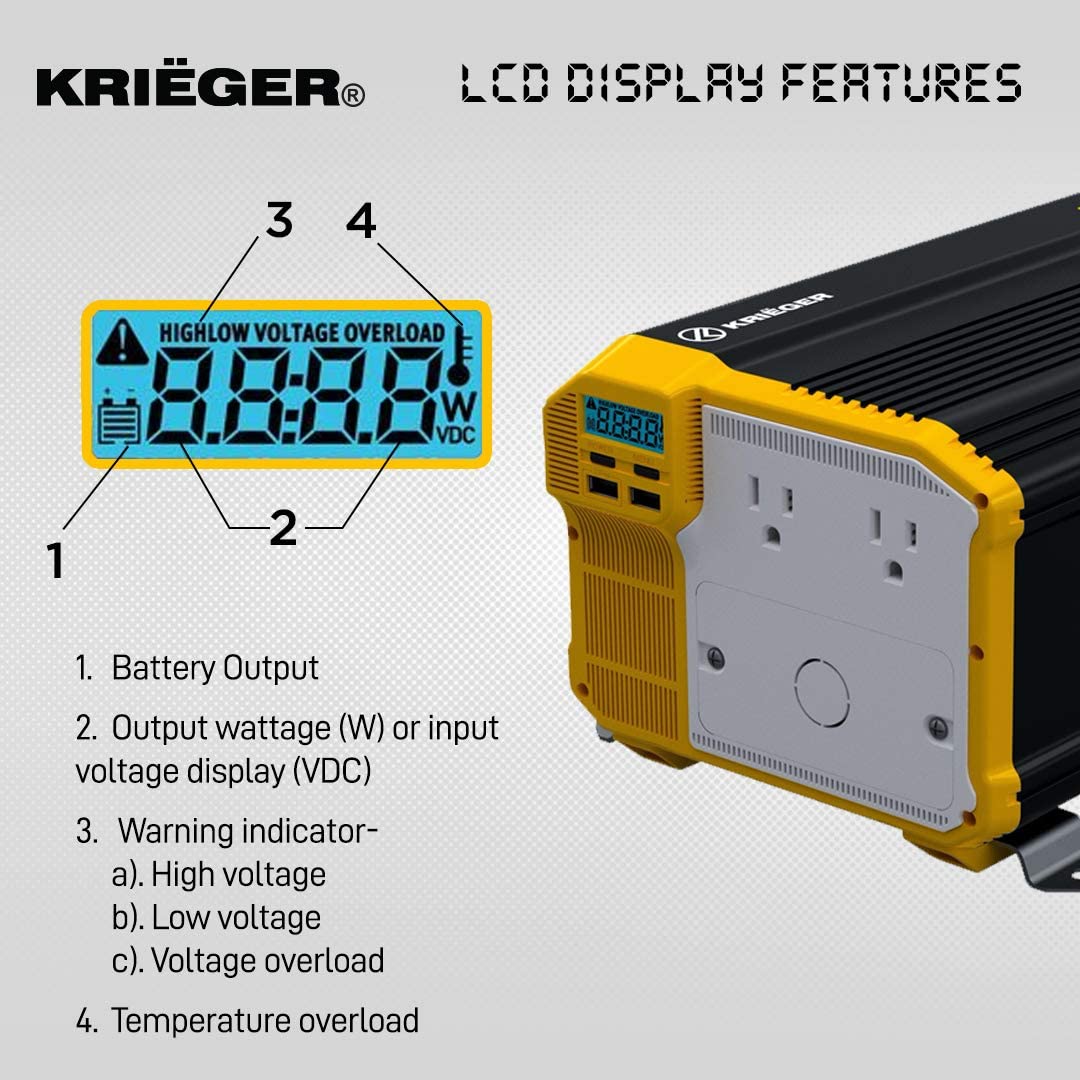 Krieger 4000W 12V Power Inverter - KR4000