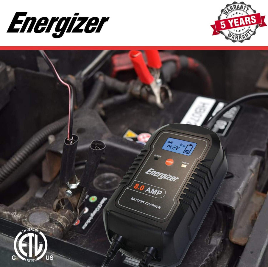 Energizer 6V/12V 8A Trickle Battery Charger & Maintainer - ENC8A