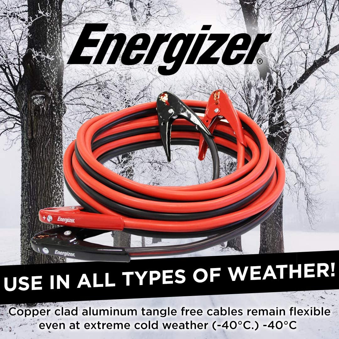 Energizer 2 Gauge 800A Heavy Duty Jumper Battery Cables 20 Ft Booster Jump Start - 20 Ft Allows You to Boost Battery from Behind a Vehicle - Jump-Starters.com roadside assistance store