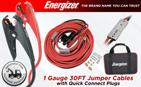 Thumbnail for Energizer 1 Gauge 30FT 800A Heavy Duty Jumper Cables with Quick Connect - ENB130