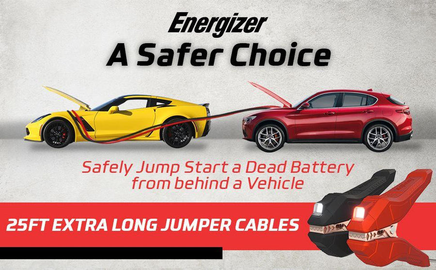 Energizer 1 Gauge 25FT 1000A Heavy Duty Jumper Cables with LED Light - ENL125