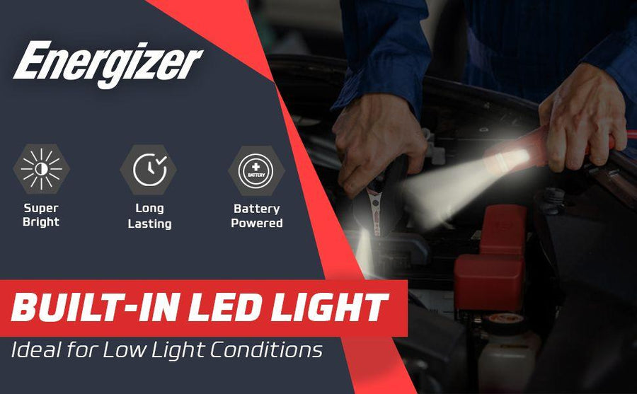 Energizer 2 Gauge 20FT 1000A Heavy Duty Jumper Cables with LED Light - ENL220