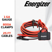 Thumbnail for Energizer 1 Gauge 25FT 800A Heavy Duty Jumper Cables - ENB125
