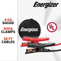 Thumbnail for Energizer 4 Gauge 16FT 500A UL Listed Heavy Duty Jumper Cables - ENB416U