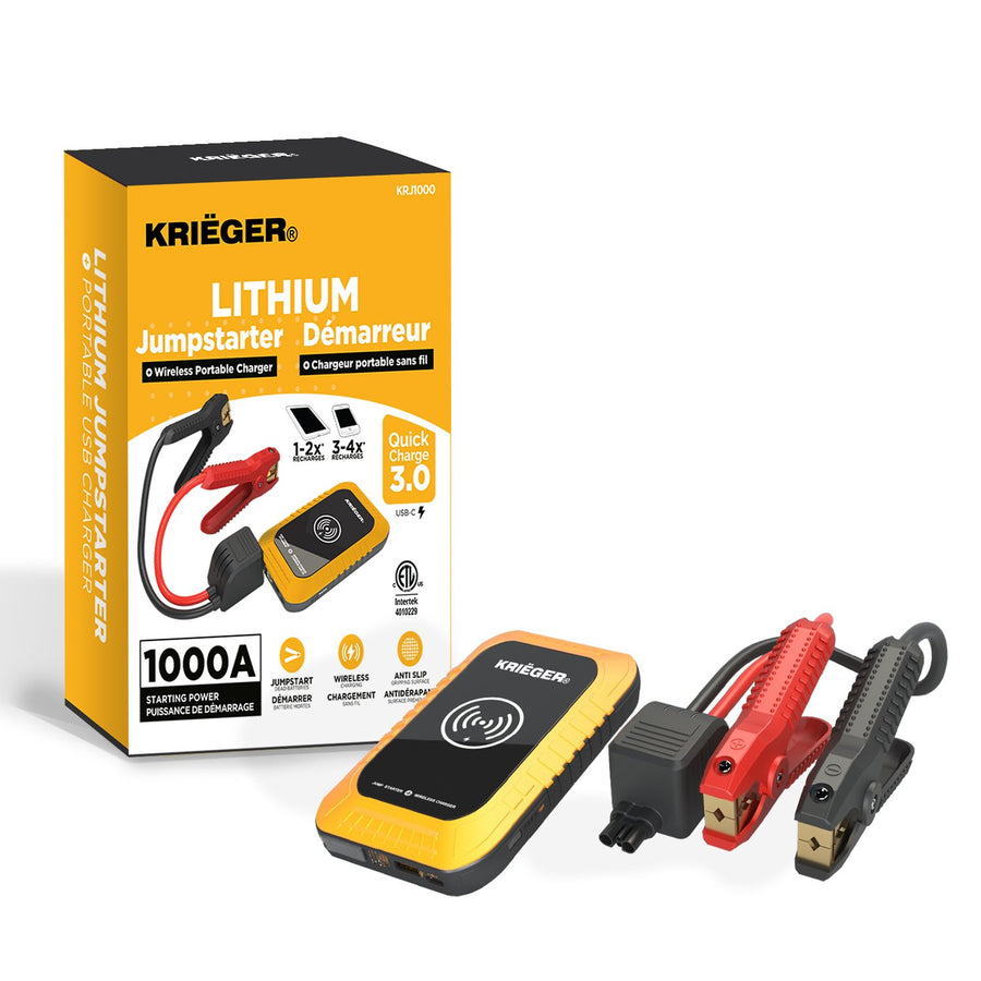 Krieger Lithium Jump Starter 1000A 7200mAh - KRJ1000