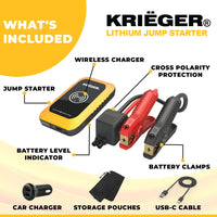 Thumbnail for Krieger Lithium Jump Starter 1000A 7200mAh - KRJ1000