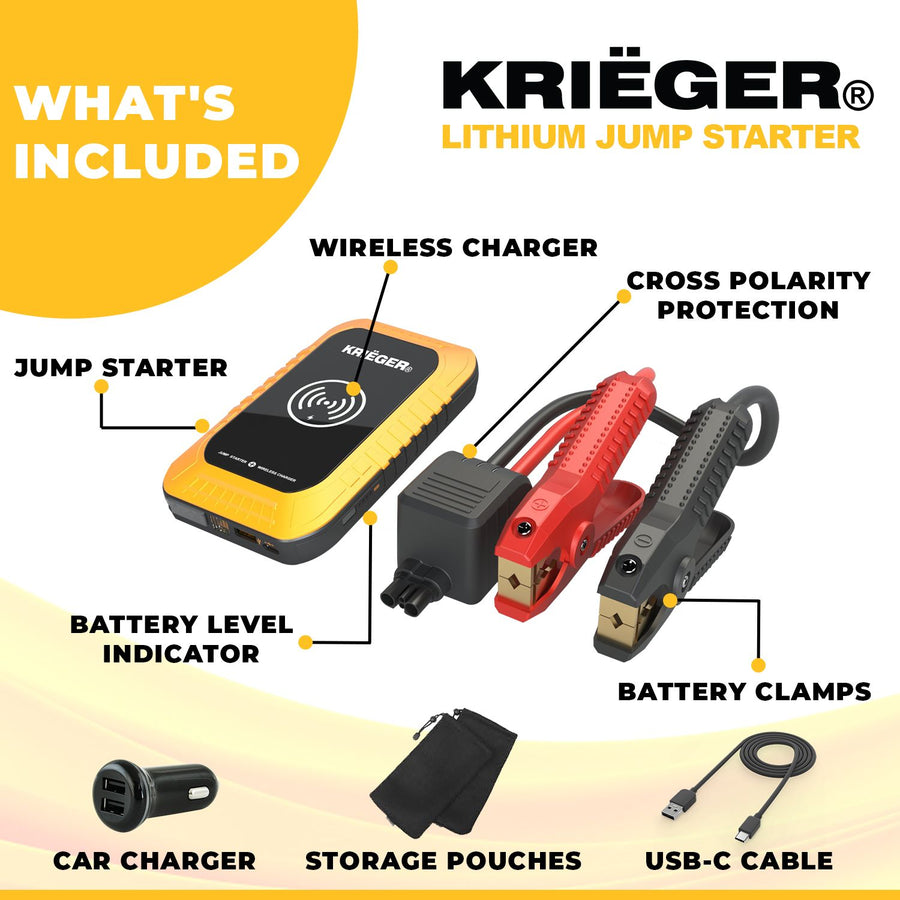 Krieger Lithium Jump Starter 1000A 7200mAh - KRJ1000