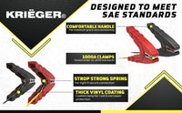 Thumbnail for Krieger 4 Gauge 20FT Heavy Duty 1000A Jumper Cables - KRB420