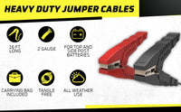 Thumbnail for Krieger 2 Gauge 16FT 1000A Heavy Duty Jumper Cables - KRB216