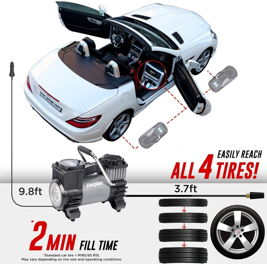 Energizer 120 Max PSI 12V 14A Portable Air Compressor & Tire Inflator - EDC12035