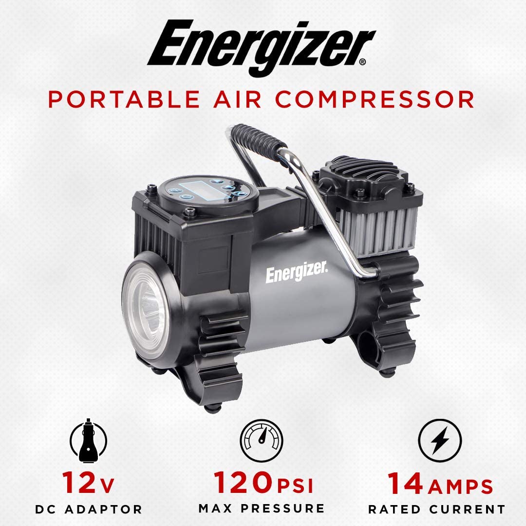 Energizer 120 Max PSI 12V 14A Portable Air Compressor & Tire Inflator - EDC12035