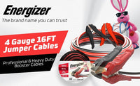Thumbnail for Energizer 4 Gauge 16FT 1000A Heavy Duty Jumper Cables with LED Light - ENL416