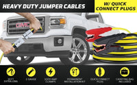 Thumbnail for Krieger 2 Gauge 30FT 1000A Heavy Duty Jumper Cables with Quick Connect - KRB230